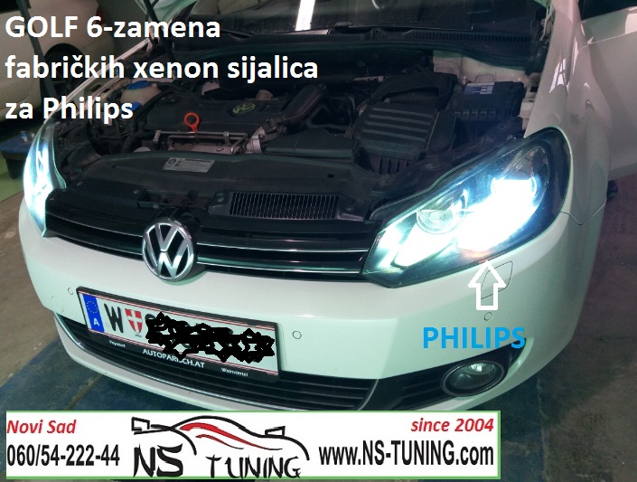 vw golf 6 xenon farovi d1s sijalica philips ugradnja zamena novi sad auto servis ns tuning
